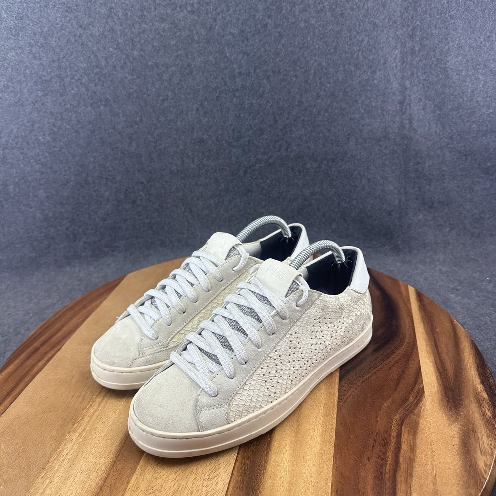 P448 John Embossed Leather Snake Python Suede Sne… - image 5